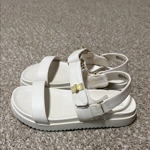 Steve Madden Kids' White Sandals with Gold Buckle